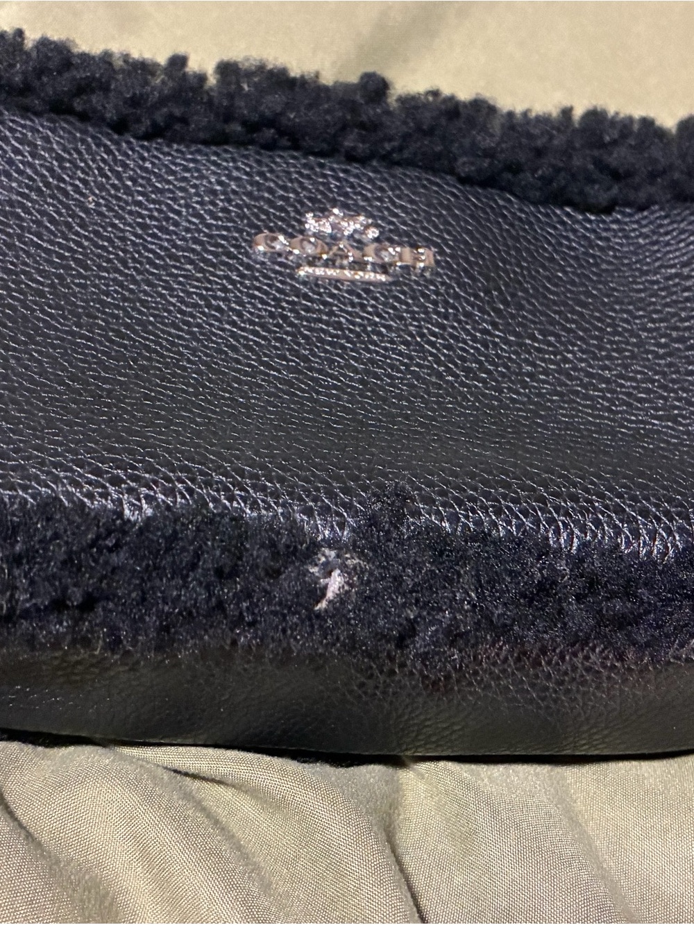 Coach Black Shearling Trim Crossbody Bag